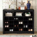 Sleek Shoe Cabinet with Curved Base, Shoe Rack with 24 Shoe, Shoe Cabinet Storage For Entryway, Living Room, Hallway