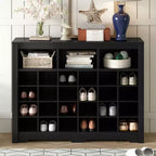 Sleek Shoe Cabinet with Curved Base, Shoe Rack with 24 Shoe, Shoe Cabinet Storage For Entryway, Living Room, Hallway