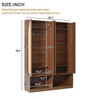 Farmhouse Shoe Cabinet, Freestanding Shoe Organizer with 4-In-1 Seating Bench with 6 Hooks for Entryway, Living Room, Hallway