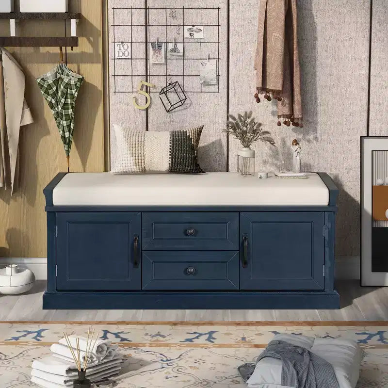Storage Cabinet, Accent Cabinet with 2 Drawers and 2 Doors, Cabinet for Living Room, Hallway, Entryway
