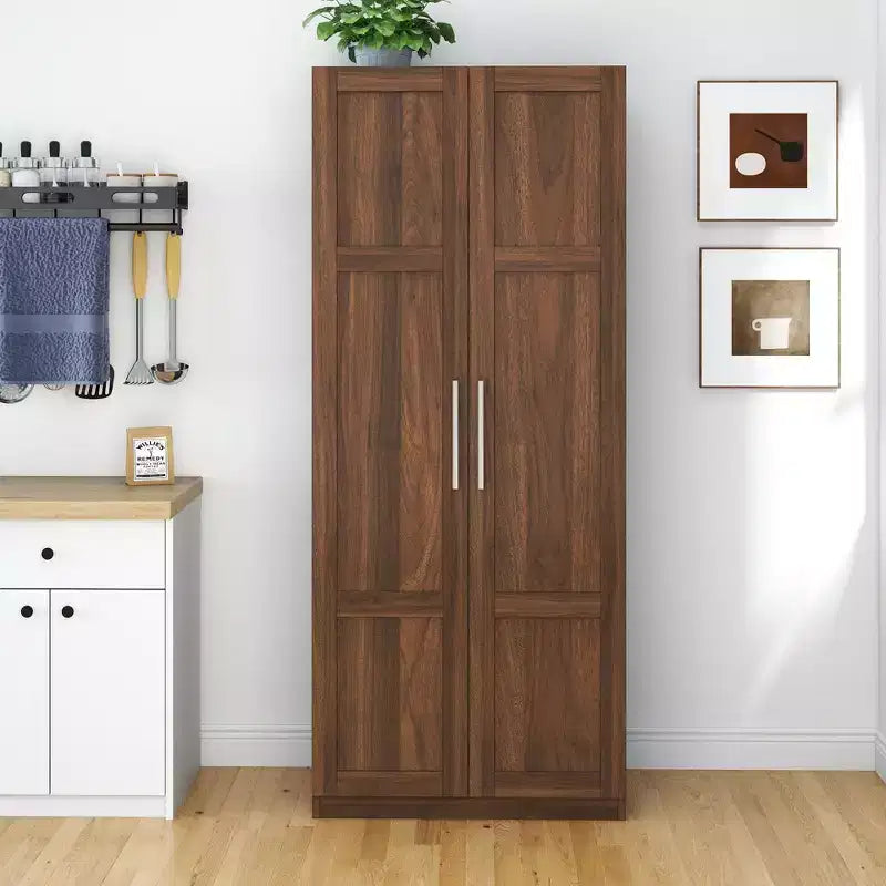 Modern Tall Cabinet, Freestanding Pantry Cabinet with 2 Doors and 4 Shelves, Storage Cabinet for Living Room, Dining Room, Kitchen