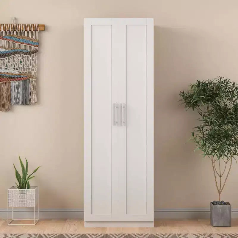 Modern Tall Cabinet, Freestanding Pantry Cabinet with 2 Doors and 4 Shelves, Storage Cabinet for Living Room, Dining Room, Kitchen