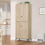 71 Inch Tall 5-Tier Storage Cabinet, 4-Door Pantry Organizer with Adjustable Shelves for Kitchen, Bathroom, Dining Room