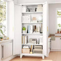 70.87'' Tall Metal Pantry Cabinet with 2 Doors, with 4 Adjustable Shelves, Steel Cupboard for Kitchen, Pantry, Dining Room, Living Room, White