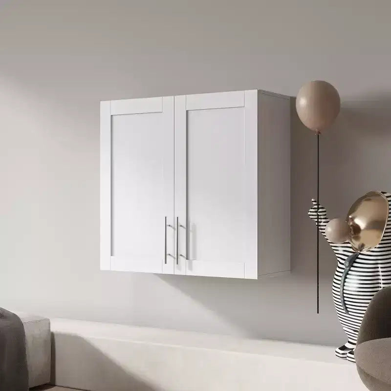 Silvain Modern 31.5'' Stackable Wall Mounted Storage Cabinet with 2 Doors and 1 Adjustable Shelf