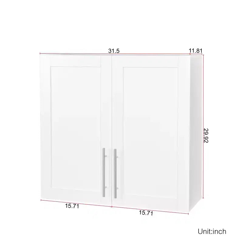 Silvain Modern 31.5'' Stackable Wall Mounted Storage Cabinet with 2 Doors and 1 Adjustable Shelf