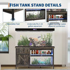 55-75 Gallon Fish Tank Stand, Heavy Duty Aquarium Stand with Storage Cabinet, TV Consoles Table for 80/75/70 Inch TVs, Large Turtle Tank Stand