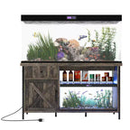 55-75 Gallon Fish Tank Stand, Heavy Duty Aquarium Stand with Storage Cabinet, TV Consoles Table for 80/75/70 Inch TVs, Large Turtle Tank Stand