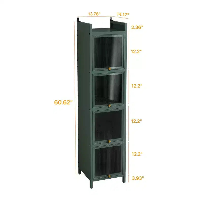 Maurice 13.78'' Contemporary Tempered Glass Door Cabinet
