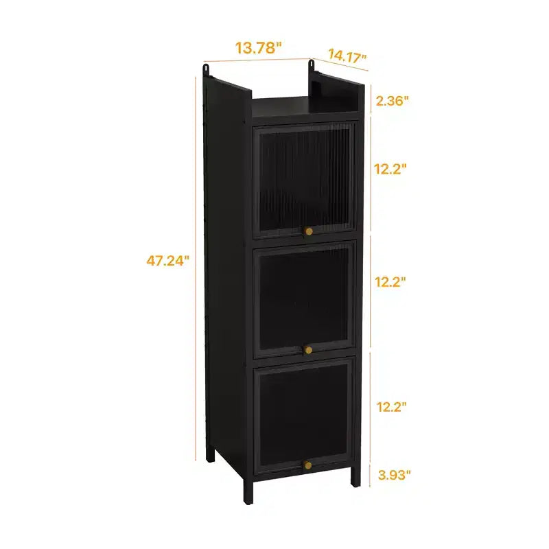 Maurice 13.78'' Contemporary Tempered Glass Door Cabinet
