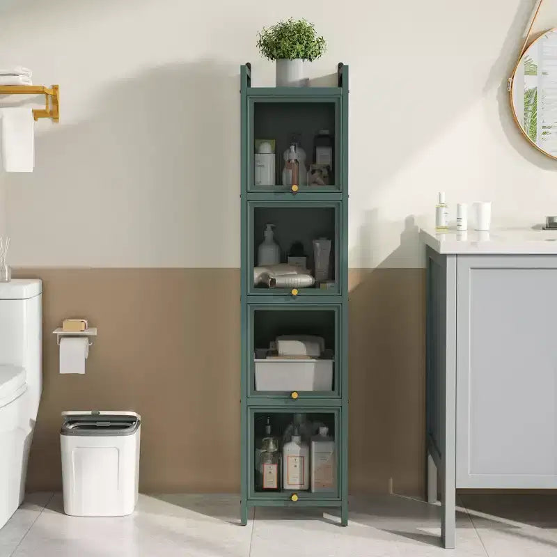 Maurice 13.78'' Contemporary Tempered Glass Door Cabinet