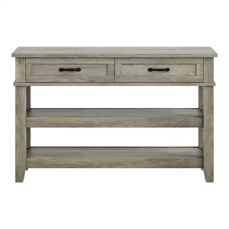 47.2 Farmhouse Console Table with 2 Drawers, 3-Tier Entryway Table with Storage for Living Room, Hallway, Entry