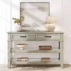 47.2 Farmhouse Console Table with 2 Drawers, 3-Tier Entryway Table with Storage for Living Room, Hallway, Entry