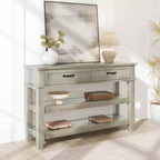 47.2 Farmhouse Console Table with 2 Drawers, 3-Tier Entryway Table with Storage for Living Room, Hallway, Entry