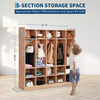 Open Storage Shelves, Freestanding Floor Storage Cabinets with 2 Doors, 47x 11.7x 26.5 , 2 Anti-Flip Fittings,Suitable for School