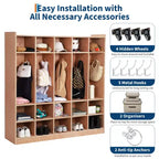 Open Storage Shelves, Freestanding Floor Storage Cabinets with 2 Doors, 47x 11.7x 26.5 , 2 Anti-Flip Fittings,Suitable for School