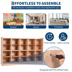 Open Storage Shelves, Freestanding Floor Storage Cabinets with 2 Doors, 47x 11.7x 26.5 , 2 Anti-Flip Fittings,Suitable for School