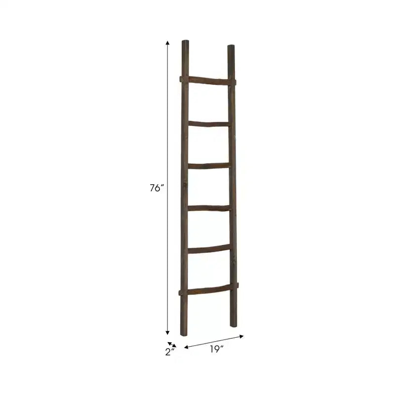 Decorative Vertical Ladder with Towel Rack Design for Blankets - Slim Storage Stand with Hooks for Bedroom or Living Room