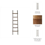 Decorative Vertical Ladder with Towel Rack Design for Blankets - Slim Storage Stand with Hooks for Bedroom or Living Room