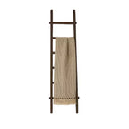Decorative Vertical Ladder with Towel Rack Design for Blankets - Slim Storage Stand with Hooks for Bedroom or Living Room
