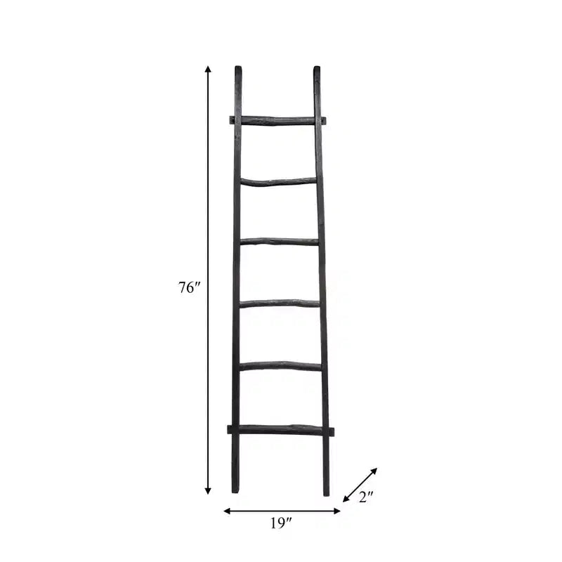 Decorative Vertical Ladder with Towel Rack Design for Blankets - Slim Storage Stand with Hooks for Bedroom or Living Room