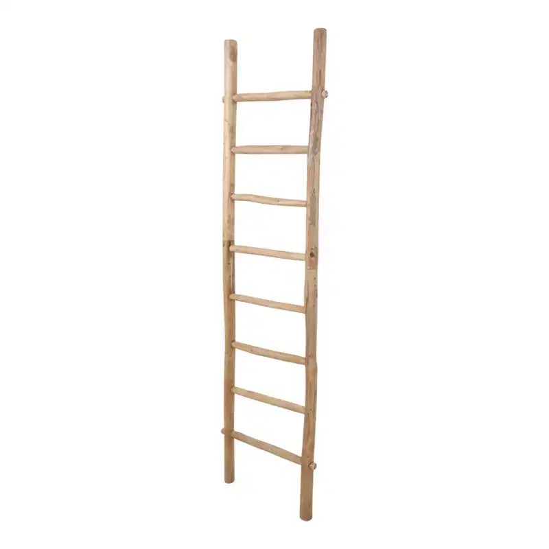 Decorative Vertical Ladder with Towel Rack Design for Blankets - Slim Storage Stand with Hooks for Bedroom or Living Room