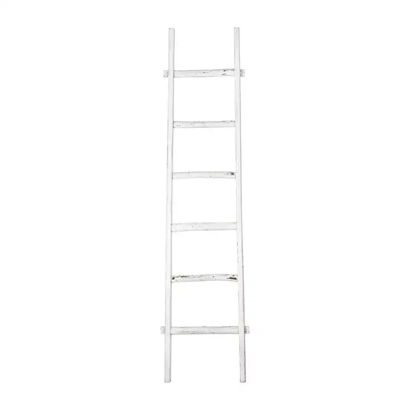Decorative Vertical Ladder with Towel Rack Design for Blankets - Slim Storage Stand with Hooks for Bedroom or Living Room