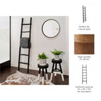 Decorative Vertical Ladder with Towel Rack Design for Blankets - Slim Storage Stand with Hooks for Bedroom or Living Room