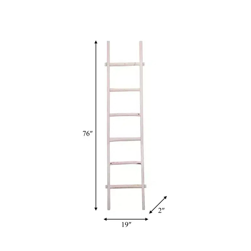 Decorative Vertical Ladder with Towel Rack Design for Blankets - Slim Storage Stand with Hooks for Bedroom or Living Room