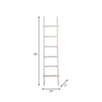 Decorative Vertical Ladder with Towel Rack Design for Blankets - Slim Storage Stand with Hooks for Bedroom or Living Room