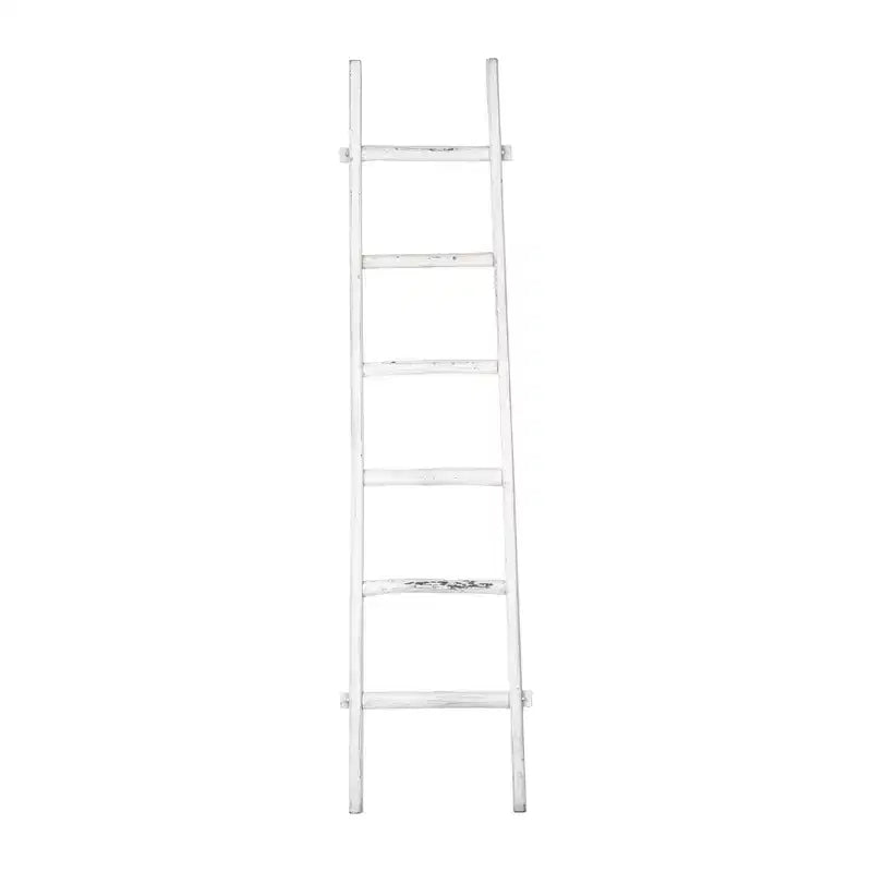 Decorative Vertical Ladder with Towel Rack Design for Blankets - Slim Storage Stand with Hooks for Bedroom or Living Room