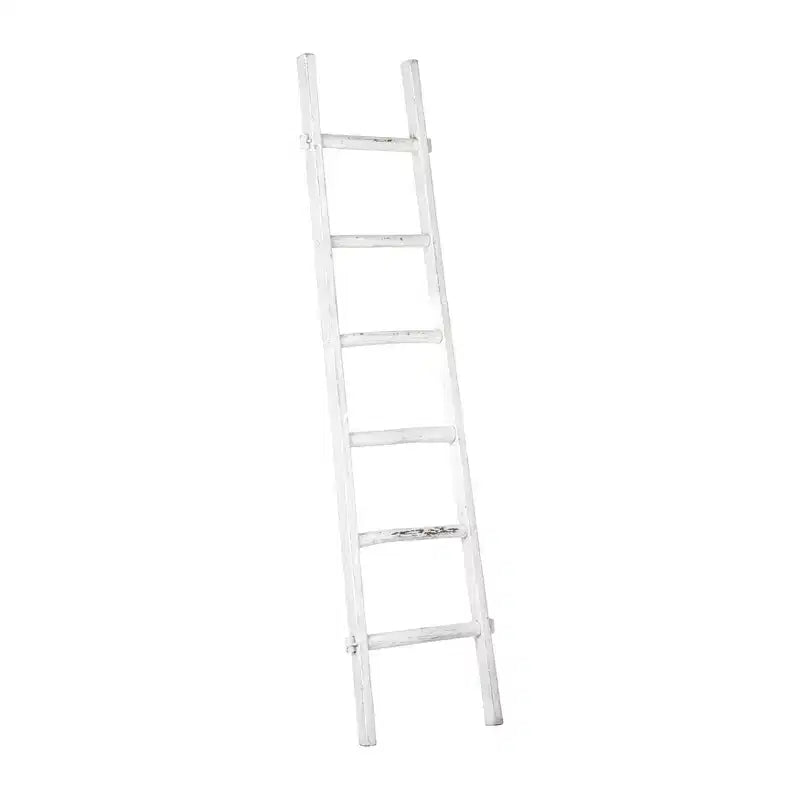 Decorative Vertical Ladder with Towel Rack Design for Blankets - Slim Storage Stand with Hooks for Bedroom or Living Room