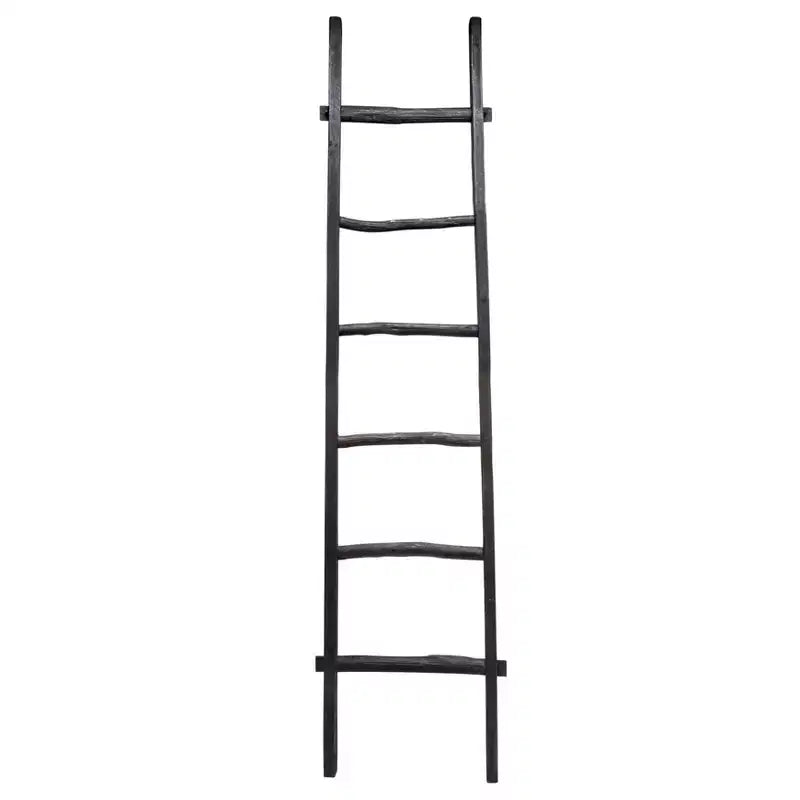 Decorative Vertical Ladder with Towel Rack Design for Blankets - Slim Storage Stand with Hooks for Bedroom or Living Room