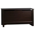 Shoal Creek Storage Chest with Lid Stay Safety - Jamocha Wood - Sauder