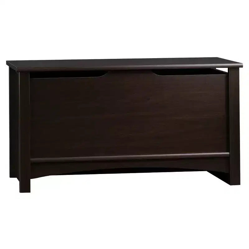 Shoal Creek Storage Chest with Lid Stay Safety - Jamocha Wood - Sauder