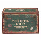 2pc Sabeen Faux Leather and Wood Storage Trunk Set Green/Blue