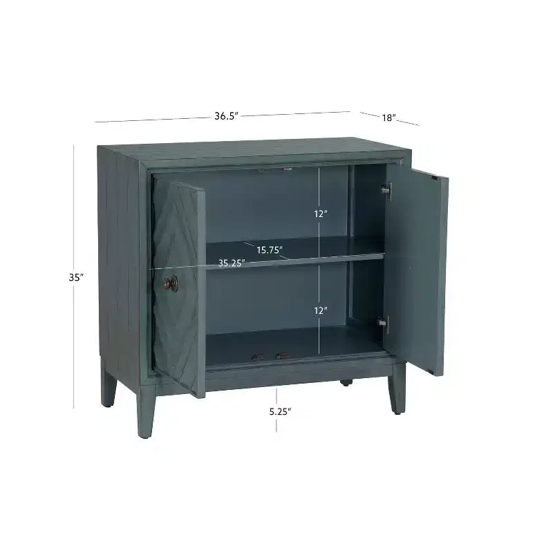 2 Doors Jaylan Diamond Cabinet Blue