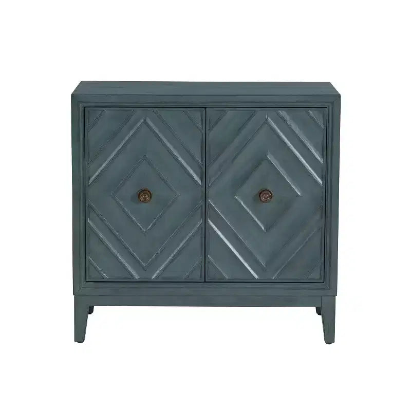 2 Doors Jaylan Diamond Cabinet Blue