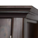 35" Normandy Low Storage Cabinet Brunette Brown: Transitional Style, Glass Doors, Adjustable Shelves