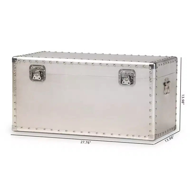 Serge Metal Storage Trunk Silver
