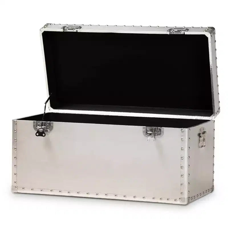 Serge Metal Storage Trunk Silver