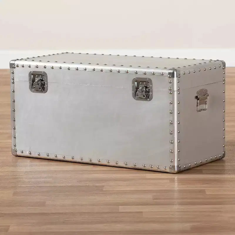 Serge Metal Storage Trunk Silver