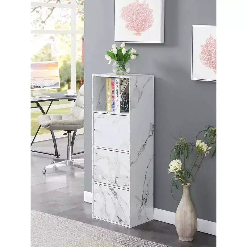 VersaStorage Tri-Door Cabinet with Cubby Storage and Shelf