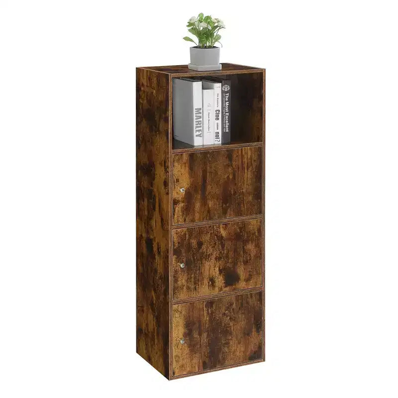 VersaStorage Tri-Door Cabinet with Cubby Storage and Shelf