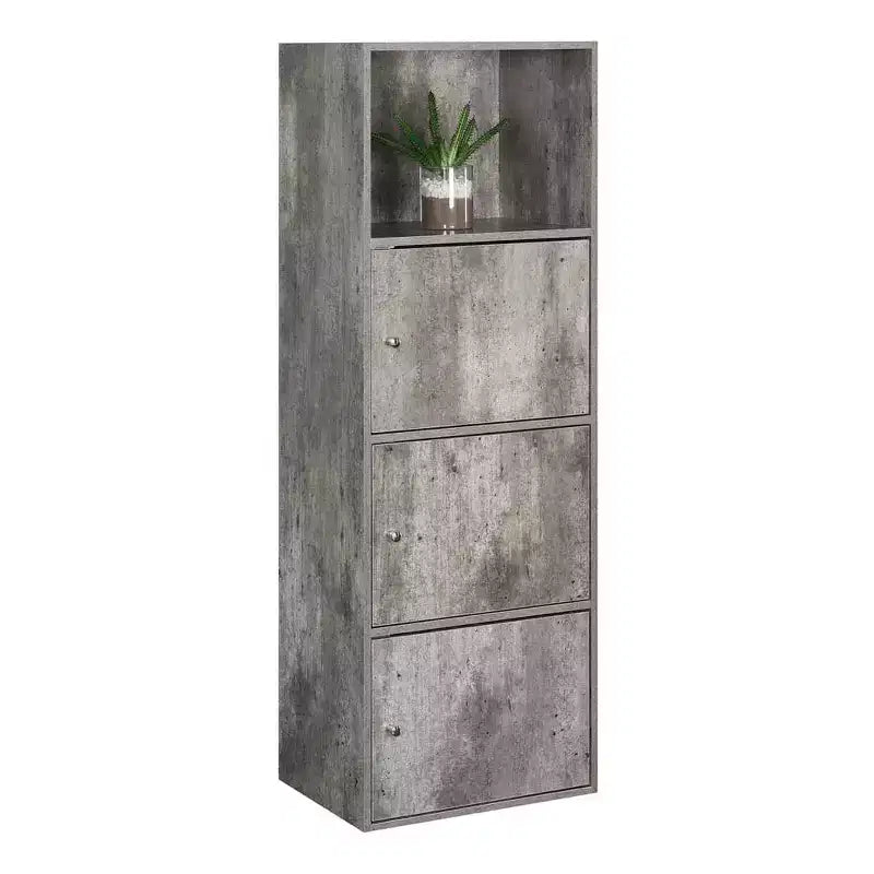 VersaStorage Tri-Door Cabinet with Cubby Storage and Shelf