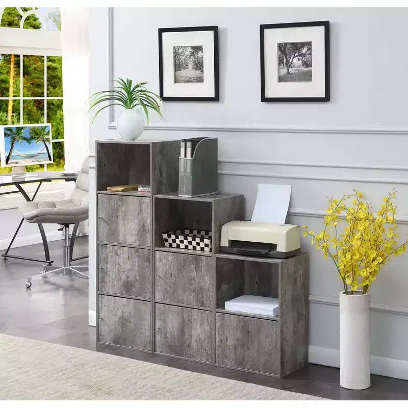 VersaStorage Tri-Door Cabinet with Cubby Storage and Shelf