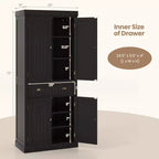Kitchen Cabinet Pantry Cupboard Freestanding with Shelves Espresso/Black/Grey