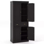 Kitchen Cabinet Pantry Cupboard Freestanding with Shelves Espresso/Black/Grey
