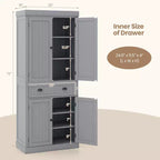 Kitchen Cabinet Pantry Cupboard Freestanding with Shelves Espresso/Black/Grey