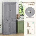 Kitchen Cabinet Pantry Cupboard Freestanding with Shelves Espresso/Black/Grey